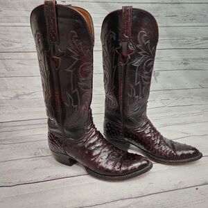 Lucchese Dark Burgundy Women's Western Heeled Boots